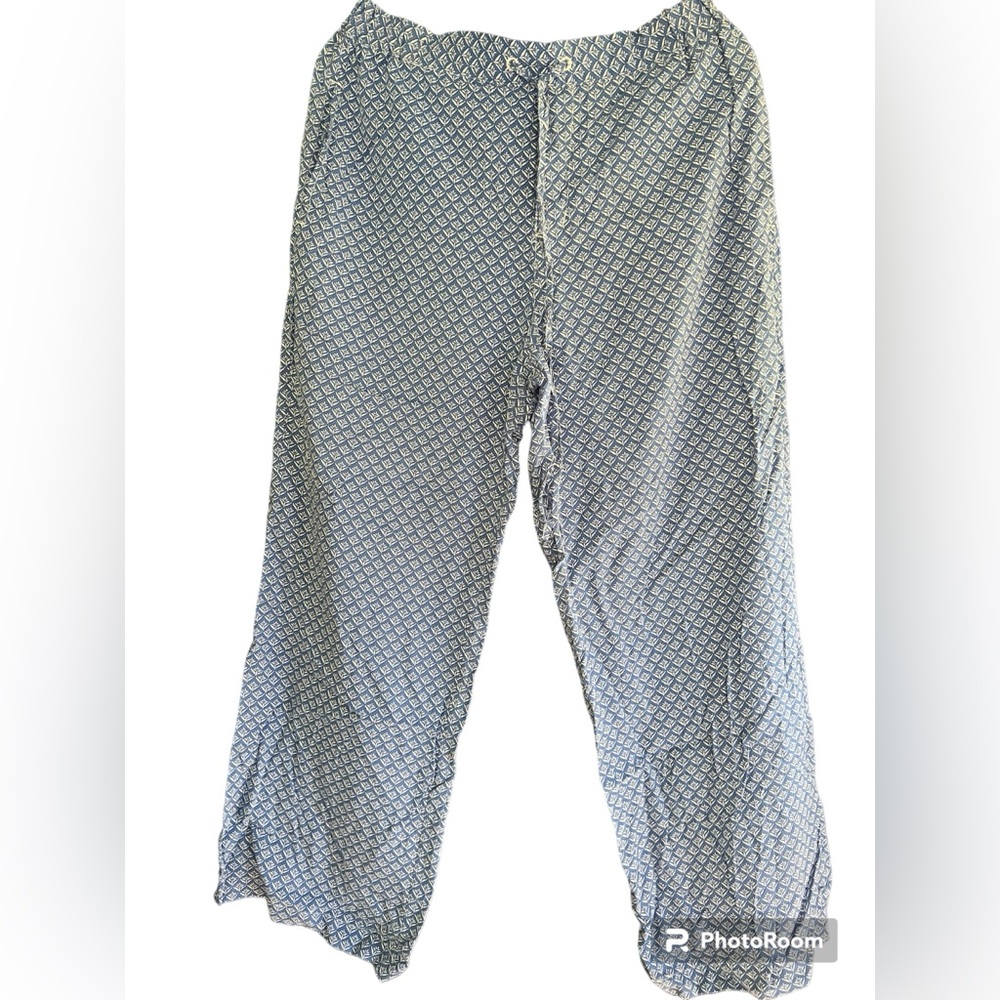 NYDJ Blue and White Loose Flowy Pants